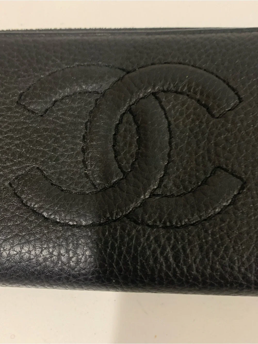 CHANEL Black CC Zip-Around Wallet